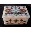 Cornelian stones inlaid marble box-RE3407